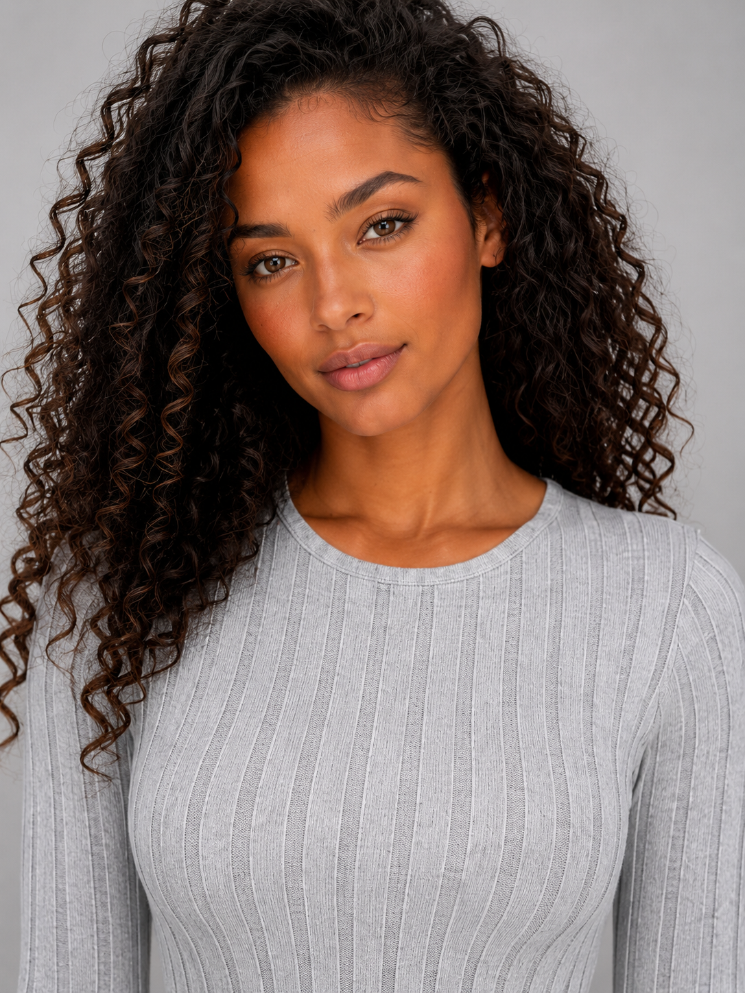 Women's Ribbed Knit Maxi Dress – Long Sleeve Bodycon Fit