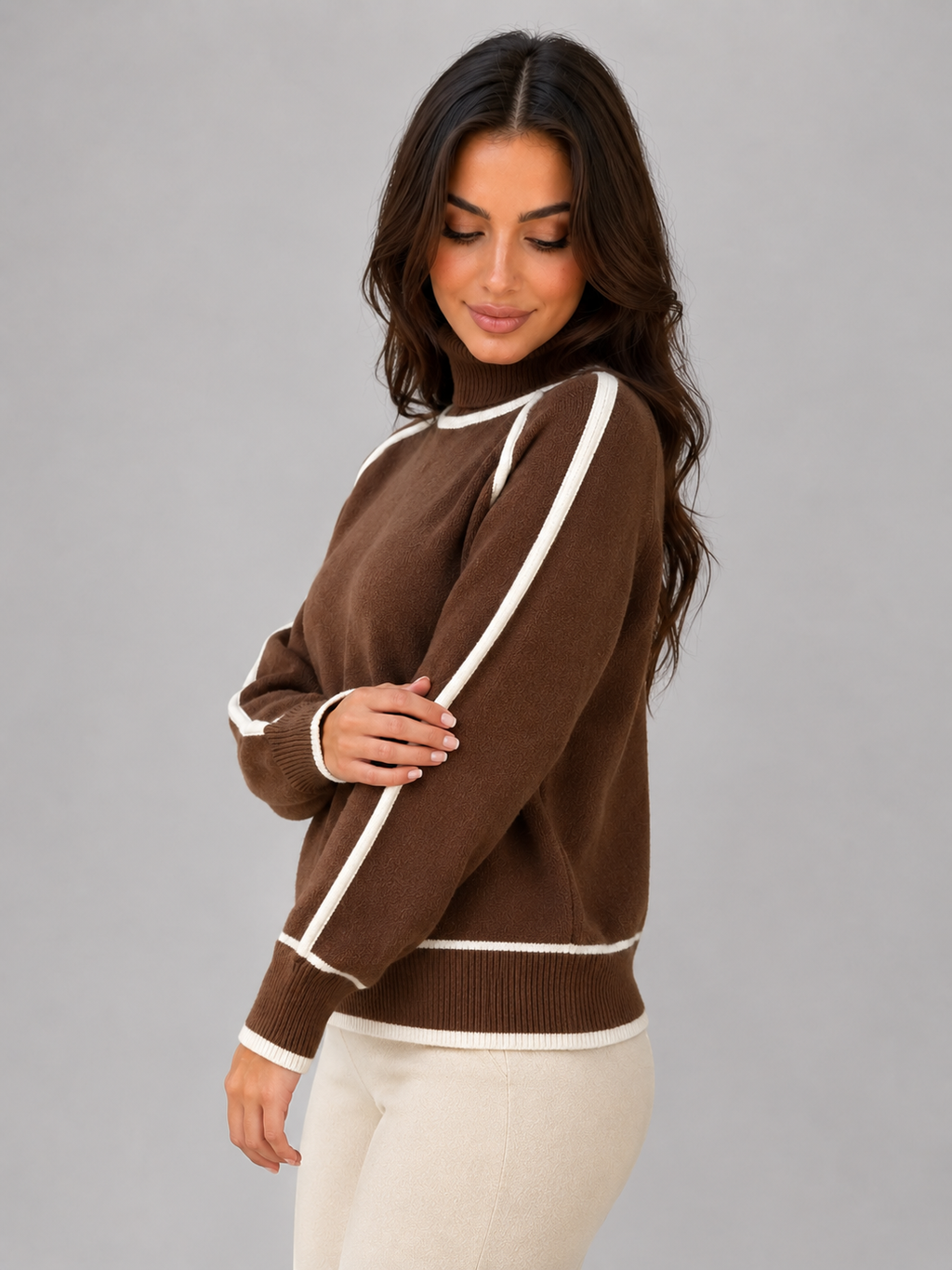 Women’s Turtleneck Sweater – Soft Relaxed Knit Top