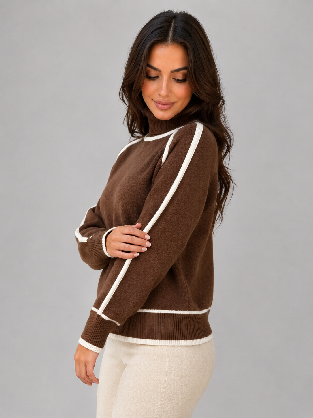 Women’s Turtleneck Sweater – Soft Relaxed Knit Top