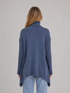 Women's Oversized Turtleneck Sweater – Soft Knit Longline Pullover