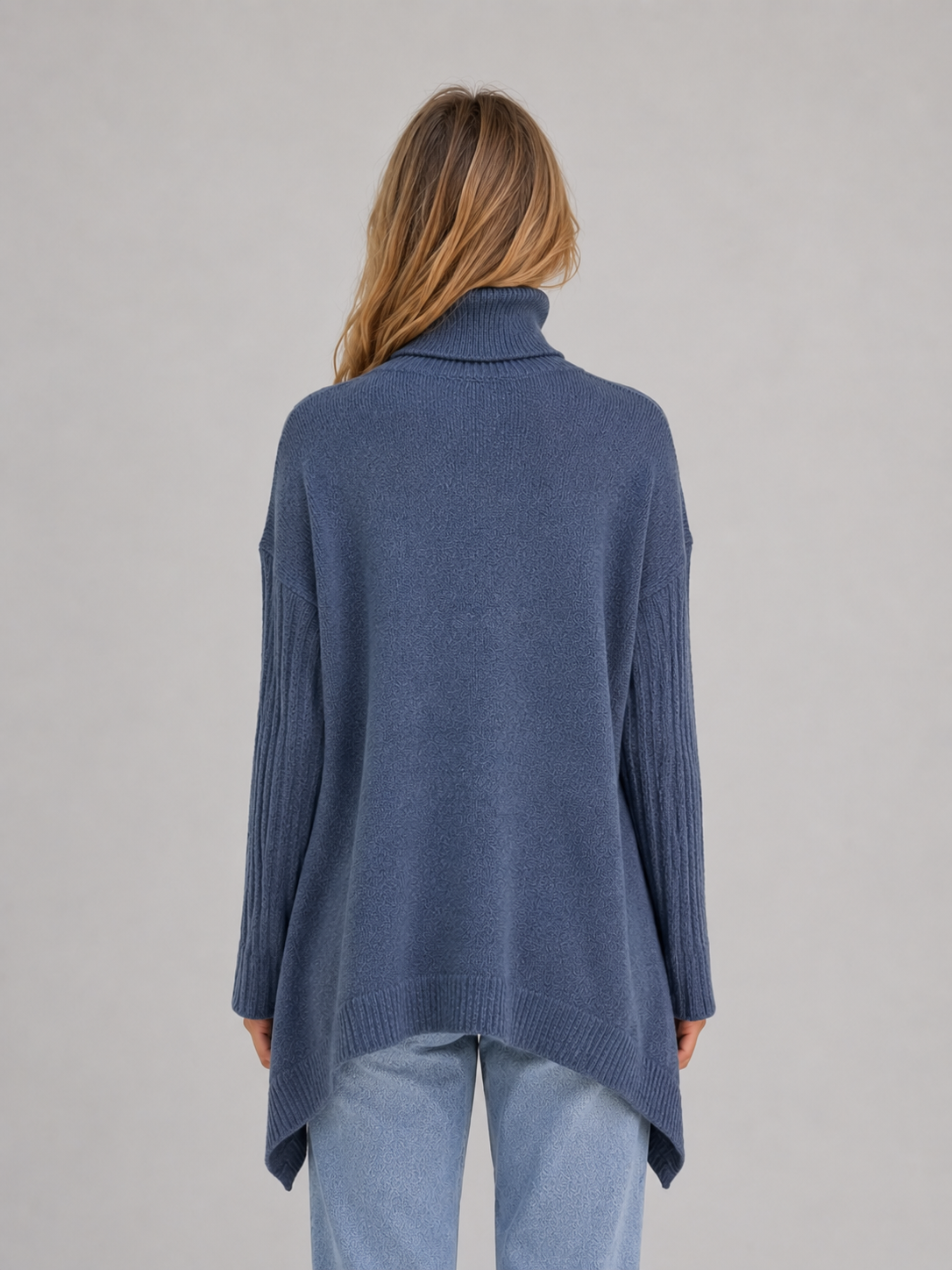Women's Oversized Turtleneck Sweater – Soft Knit Longline Pullover