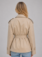 Women’s Short Trench Coat – Belted Double Breasted Jacket