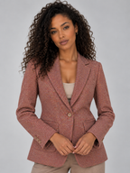 Women’s Tailored Blazer – Single Breasted Wool Blend Jacket