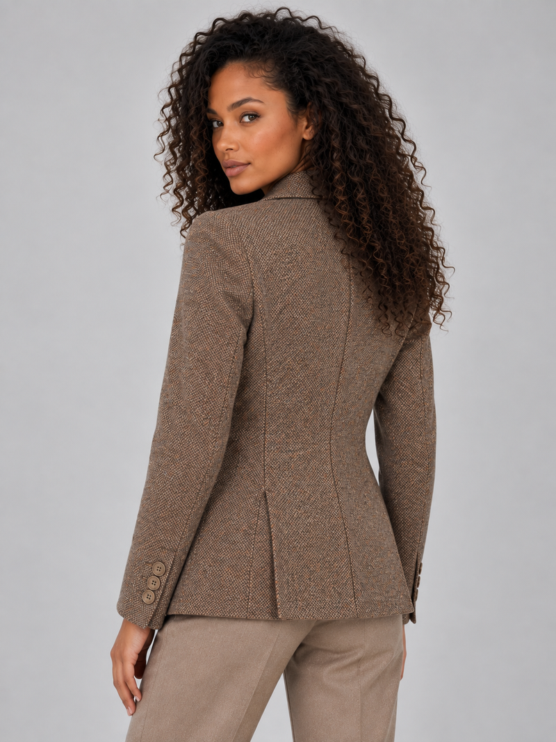 Women’s Tailored Blazer – Single Breasted Wool Blend Jacket