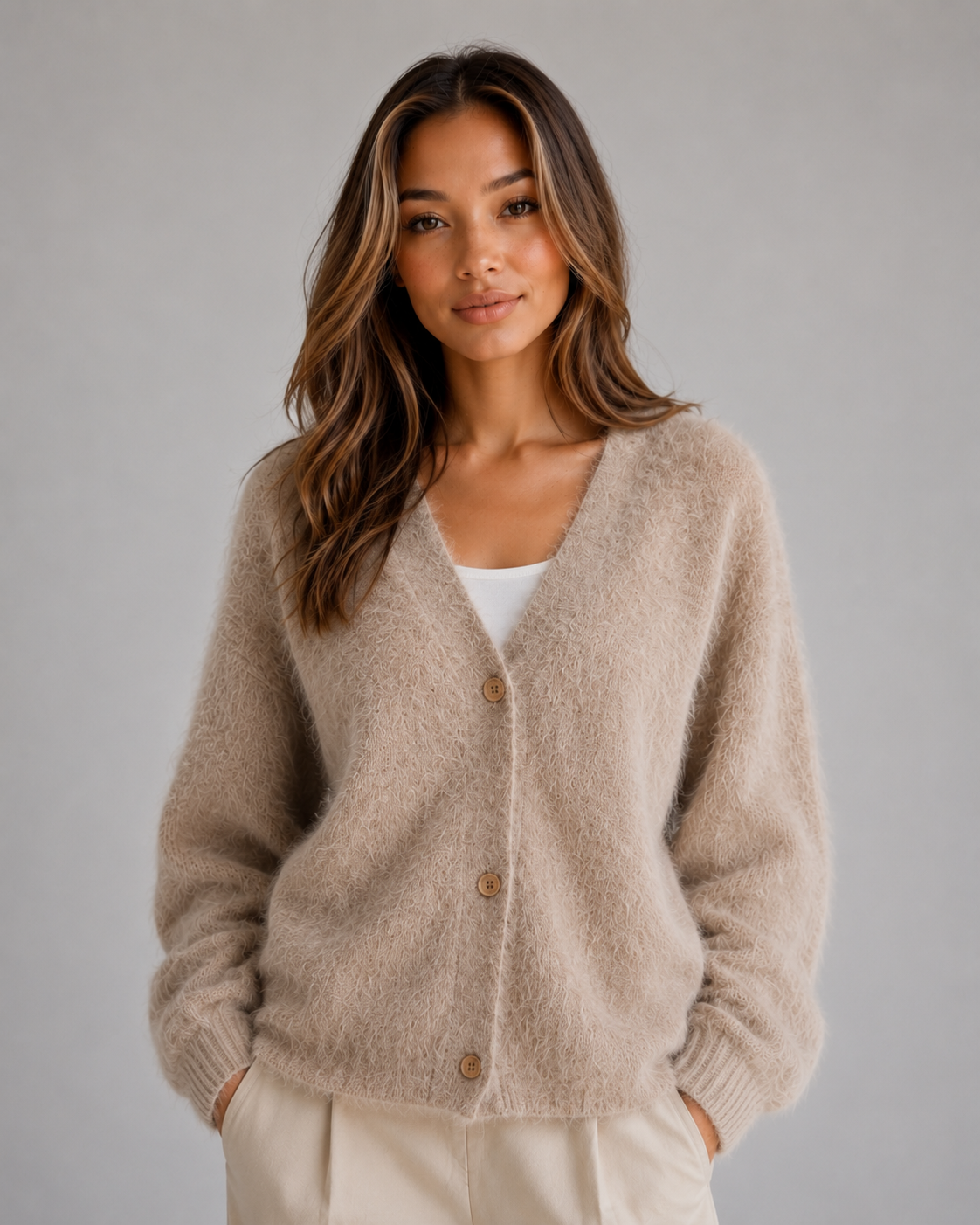 Women's Button Front Cardigan – Soft Knit V-Neck Sweater
