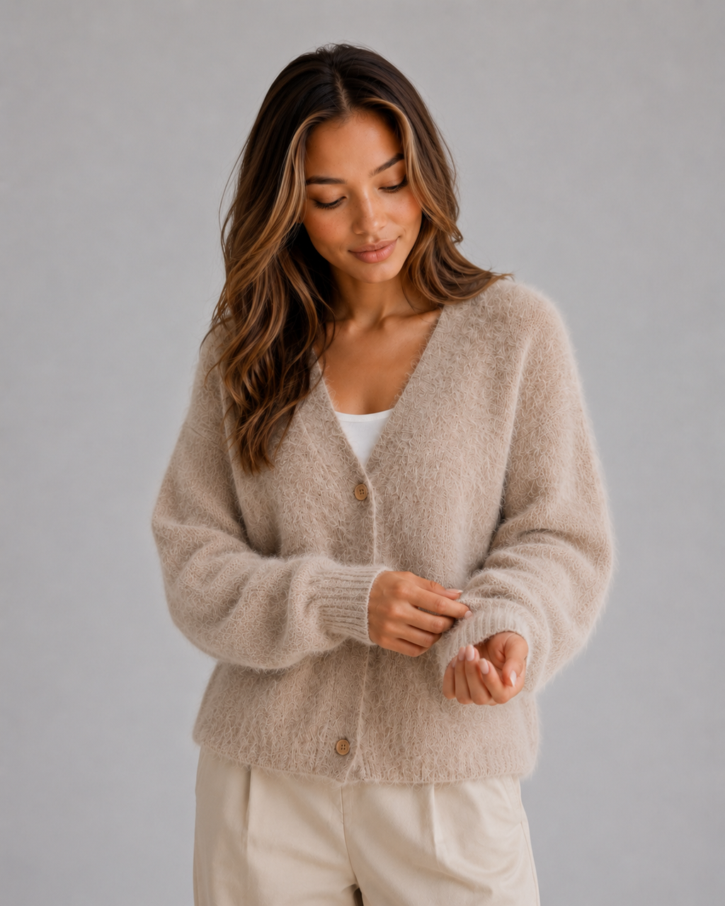 Women's Button Front Cardigan – Soft Knit V-Neck Sweater