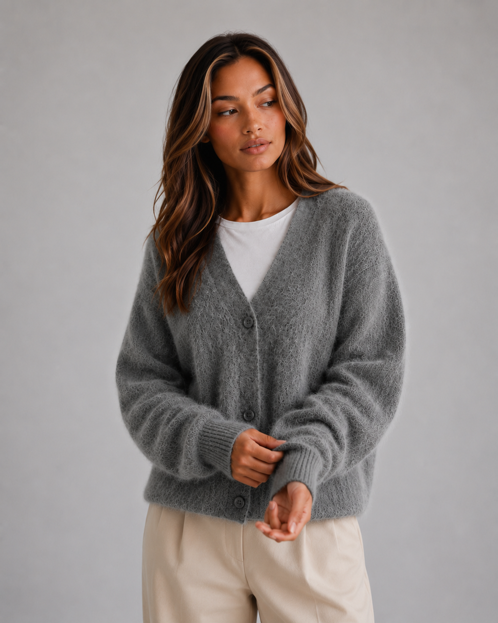 Women's Button Front Cardigan – Soft Knit V-Neck Sweater