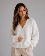Women's Button Front Cardigan – Soft Knit V-Neck Sweater