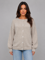 Women's Soft Knit Cardigan – Crew Neck Button Front Sweater