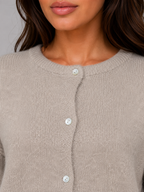 Women's Soft Knit Cardigan – Crew Neck Button Front Sweater