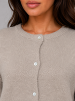 Women's Soft Knit Cardigan – Crew Neck Button Front Sweater