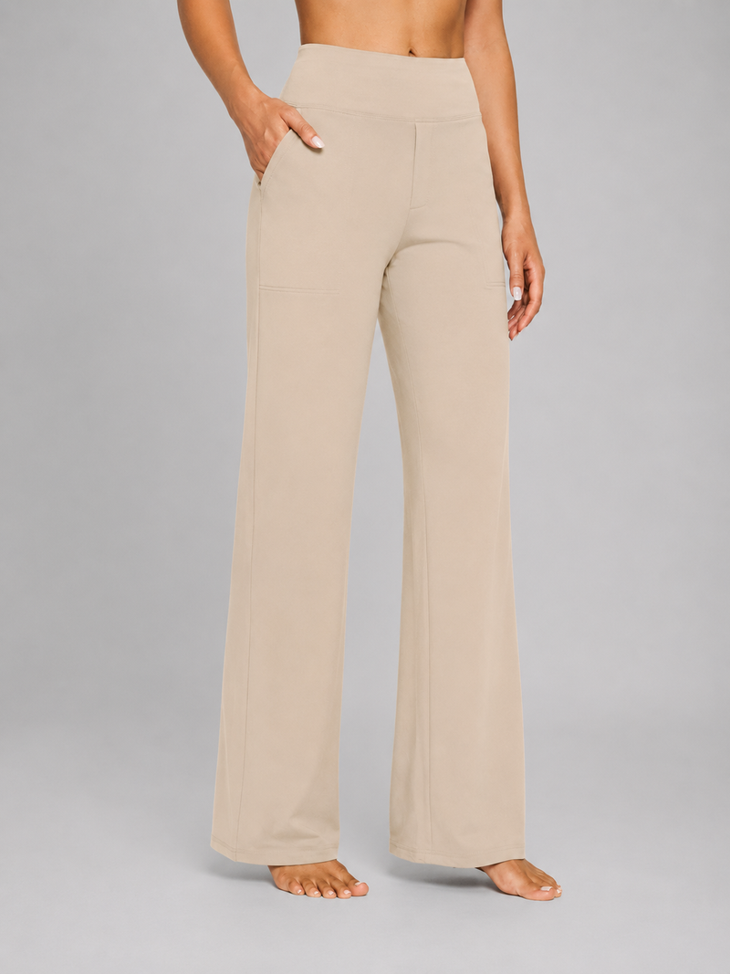 Women’s Stretch Straight Leg Pants – High Waisted Comfort Fit