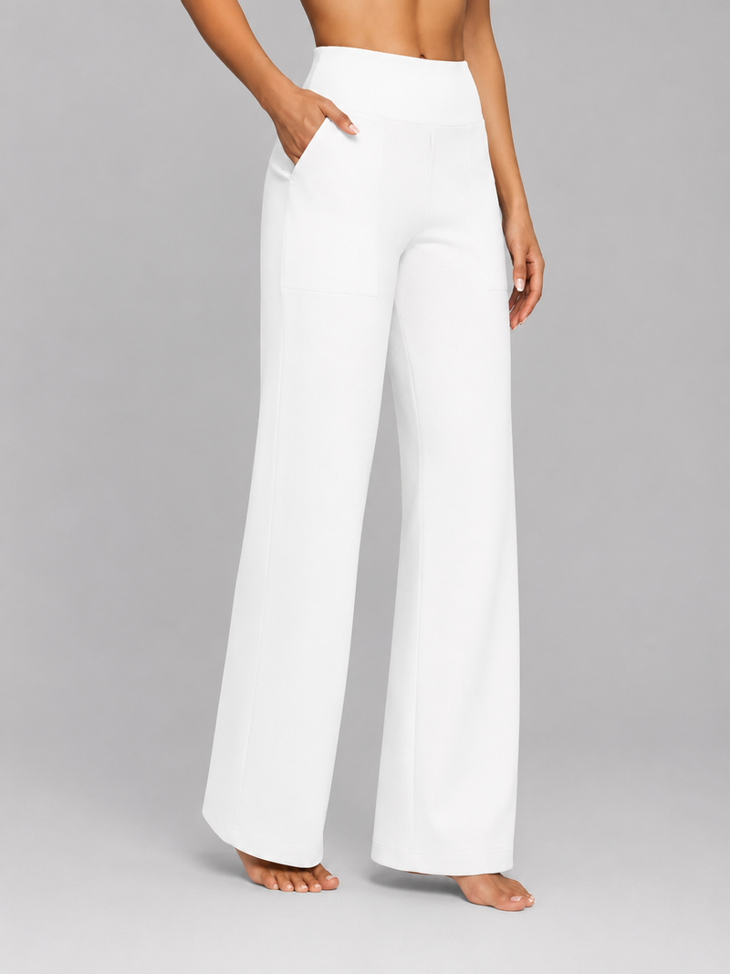 Women’s Stretch Straight Leg Pants – High Waisted Comfort Fit