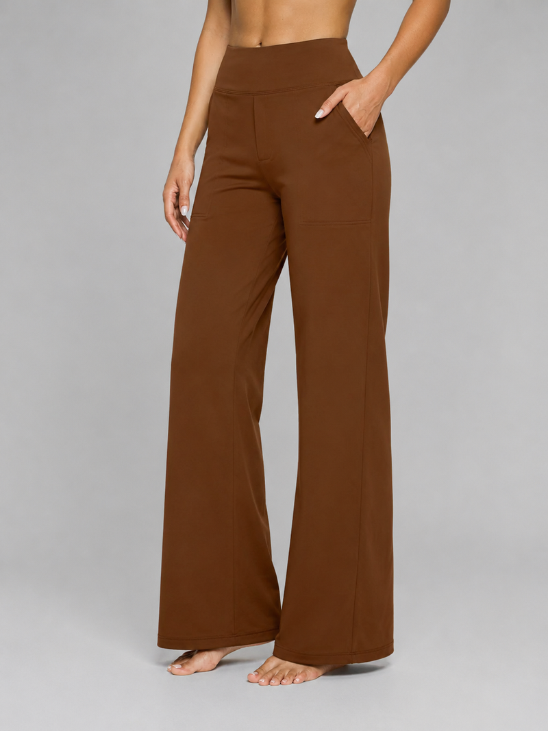 Women’s Stretch Straight Leg Pants – High Waisted Comfort Fit