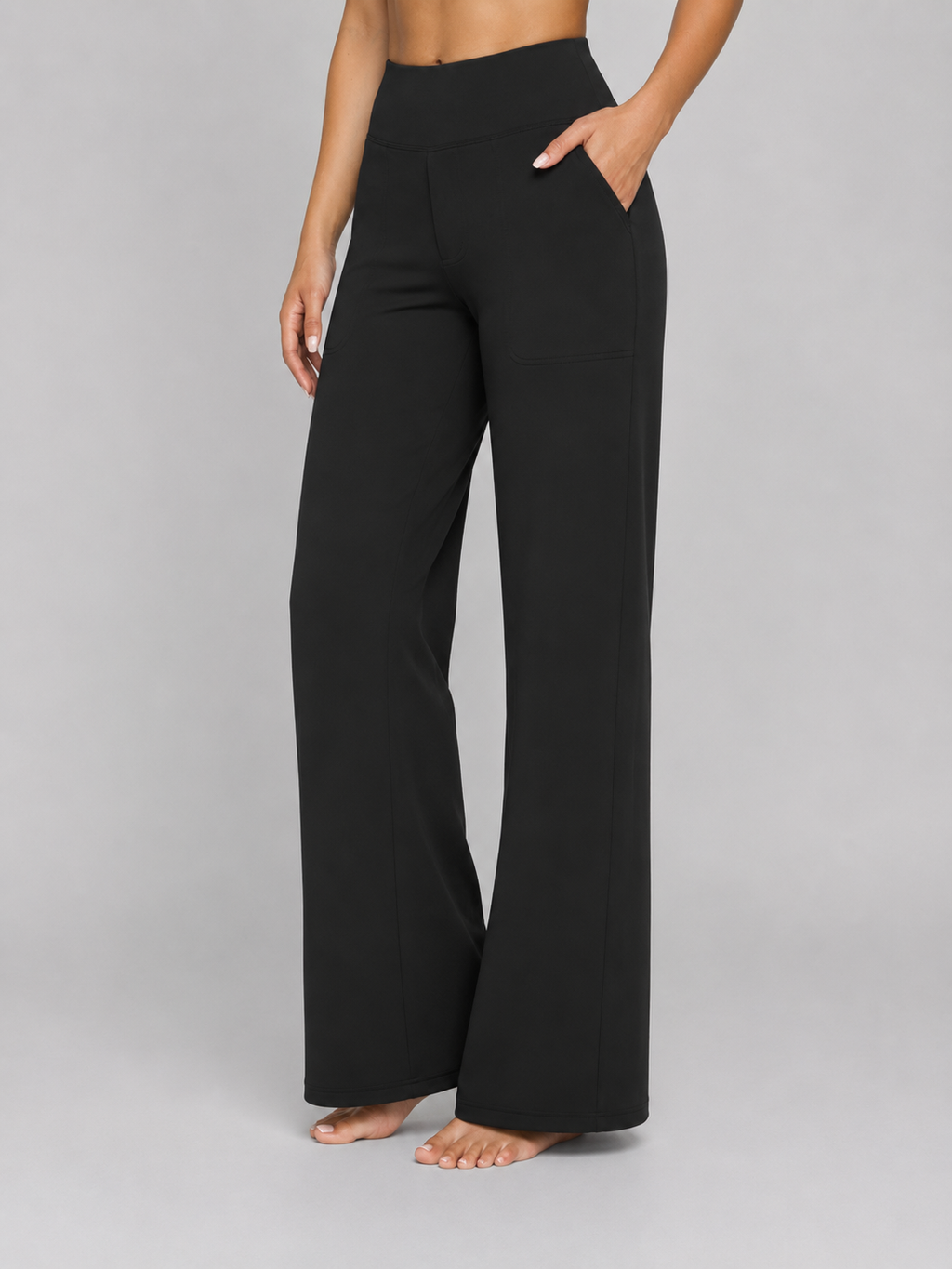 Women’s Stretch Straight Leg Pants – High Waisted Comfort Fit