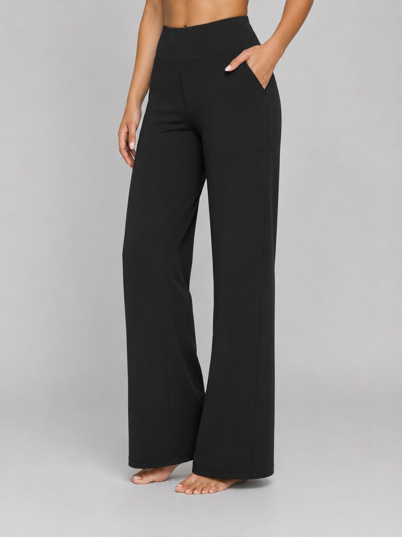 Women’s Stretch Straight Leg Pants – High Waisted Comfort Fit
