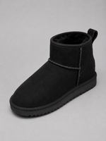 Women’s Suede Ankle Boots – Shearling Lined Winter Slip-On Shoes