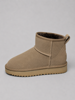 Women’s Suede Ankle Boots – Shearling Lined Winter Slip-On Shoes