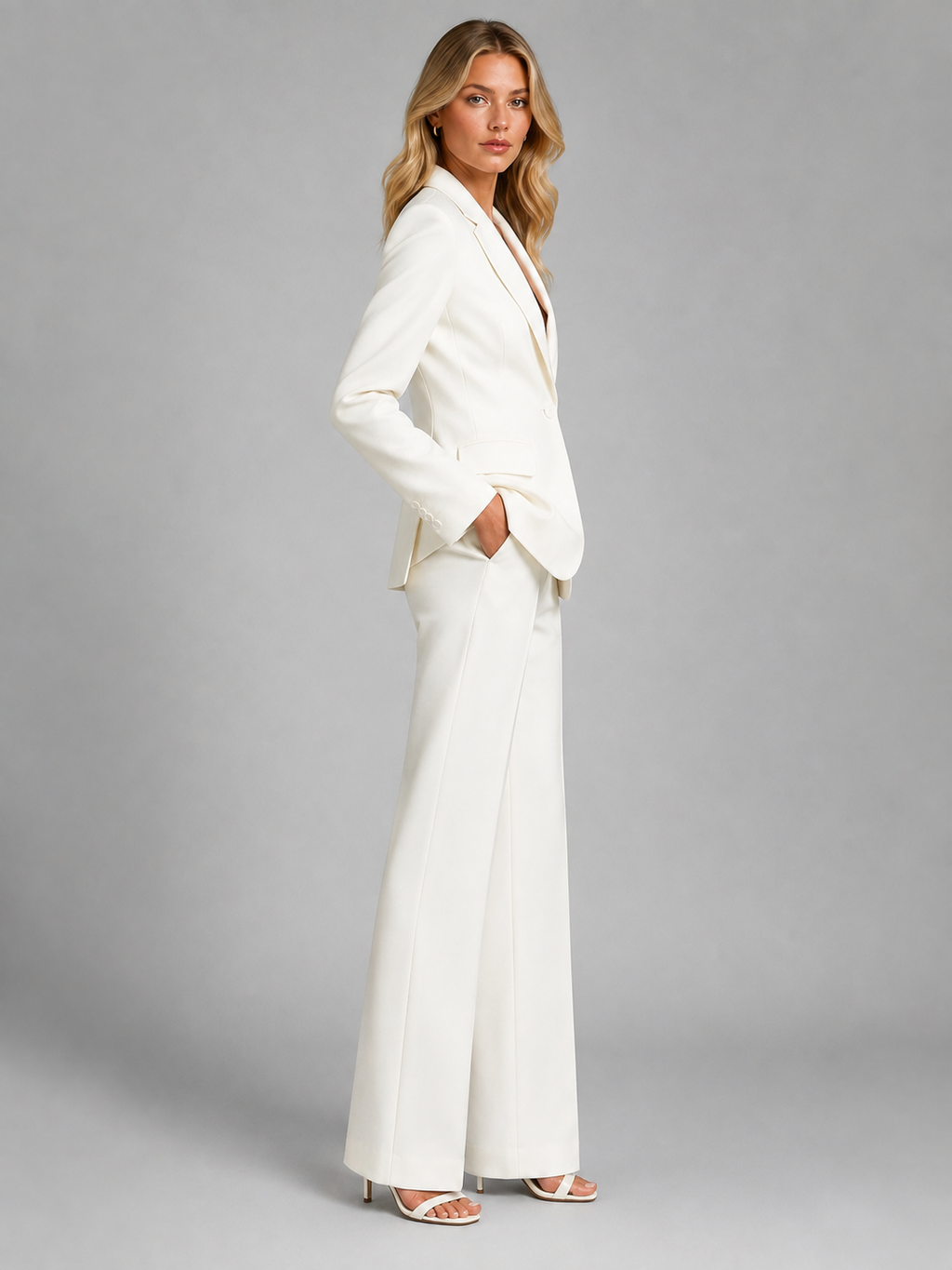 Women’s Tailored Blazer and Wide-Leg Pants Set – Smart Occasion Style