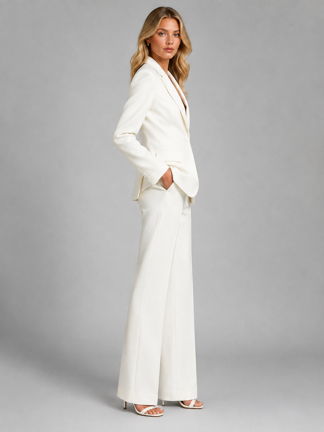 Women’s Tailored Blazer and Wide-Leg Pants Set – Smart Occasion Style