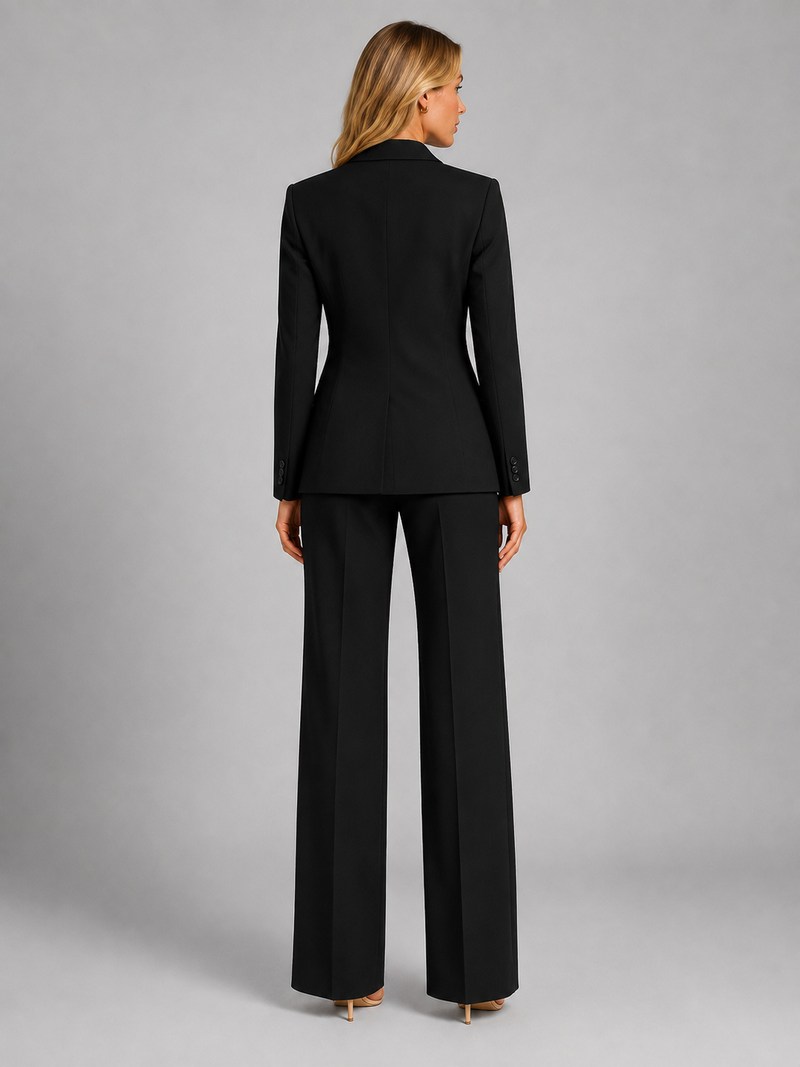 Women’s Tailored Blazer and Wide-Leg Pants Set – Smart Occasion Style