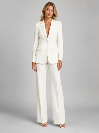 Women’s Tailored Blazer and Wide-Leg Pants Set – Smart Occasion Style