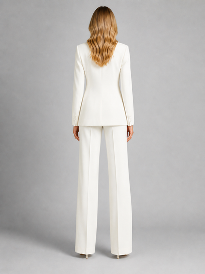 Women’s Tailored Blazer and Wide-Leg Pants Set – Smart Occasion Style