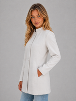 Women’s Tailored Coat – Button Front Longline Jacket