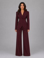 Women’s Tailored Two-Piece Suit – Cinched Waist & Wide-Leg Trousers
