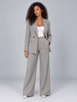 Women’s Tailored Two-Piece Pantsuit – Double Breasted Blazer & Wide Leg Pants Set