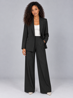 Women’s Tailored Two-Piece Pantsuit – Double Breasted Blazer & Wide Leg Pants Set