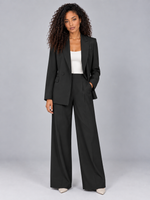 Women’s Tailored Two-Piece Pantsuit – Double Breasted Blazer & Wide Leg Pants Set