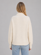 Women's Zip Up Knit Cardigan – Funnel Neck Sweater Jacket with Pockets