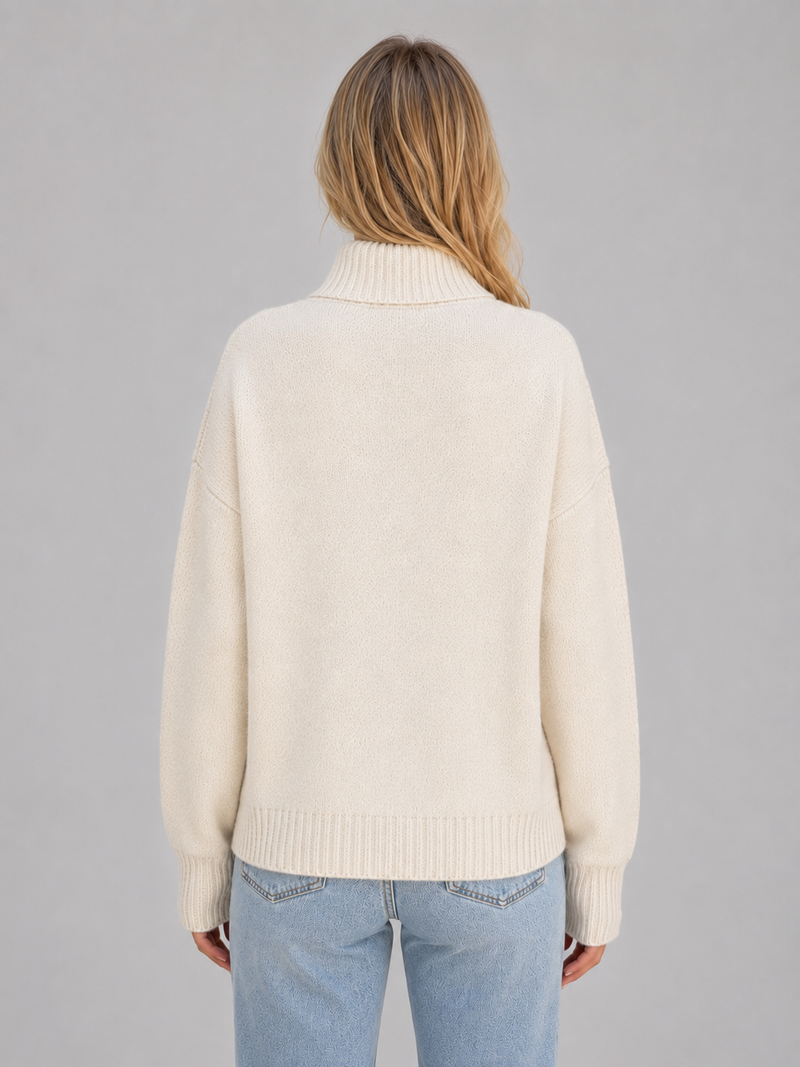 Women's Zip Up Knit Cardigan – Funnel Neck Sweater Jacket with Pockets