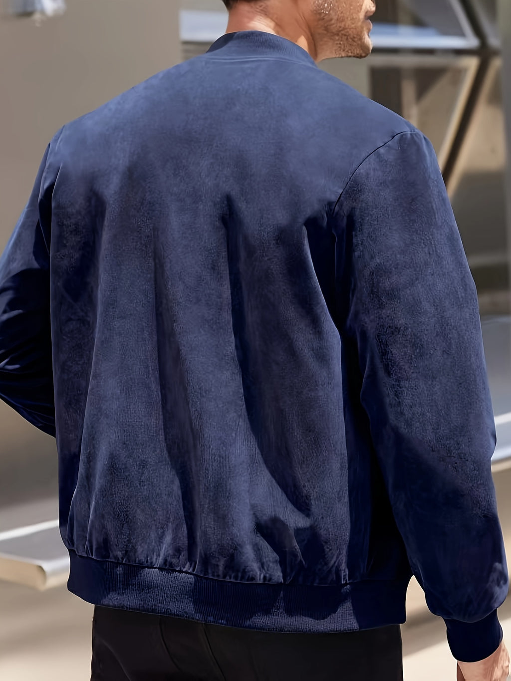 Effen Kleur Heren Jas met Rits Casual Retro Lange Mouw Vest Jas Heren