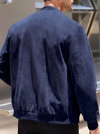 Effen Kleur Heren Jas met Rits Casual Retro Lange Mouw Vest Jas Heren